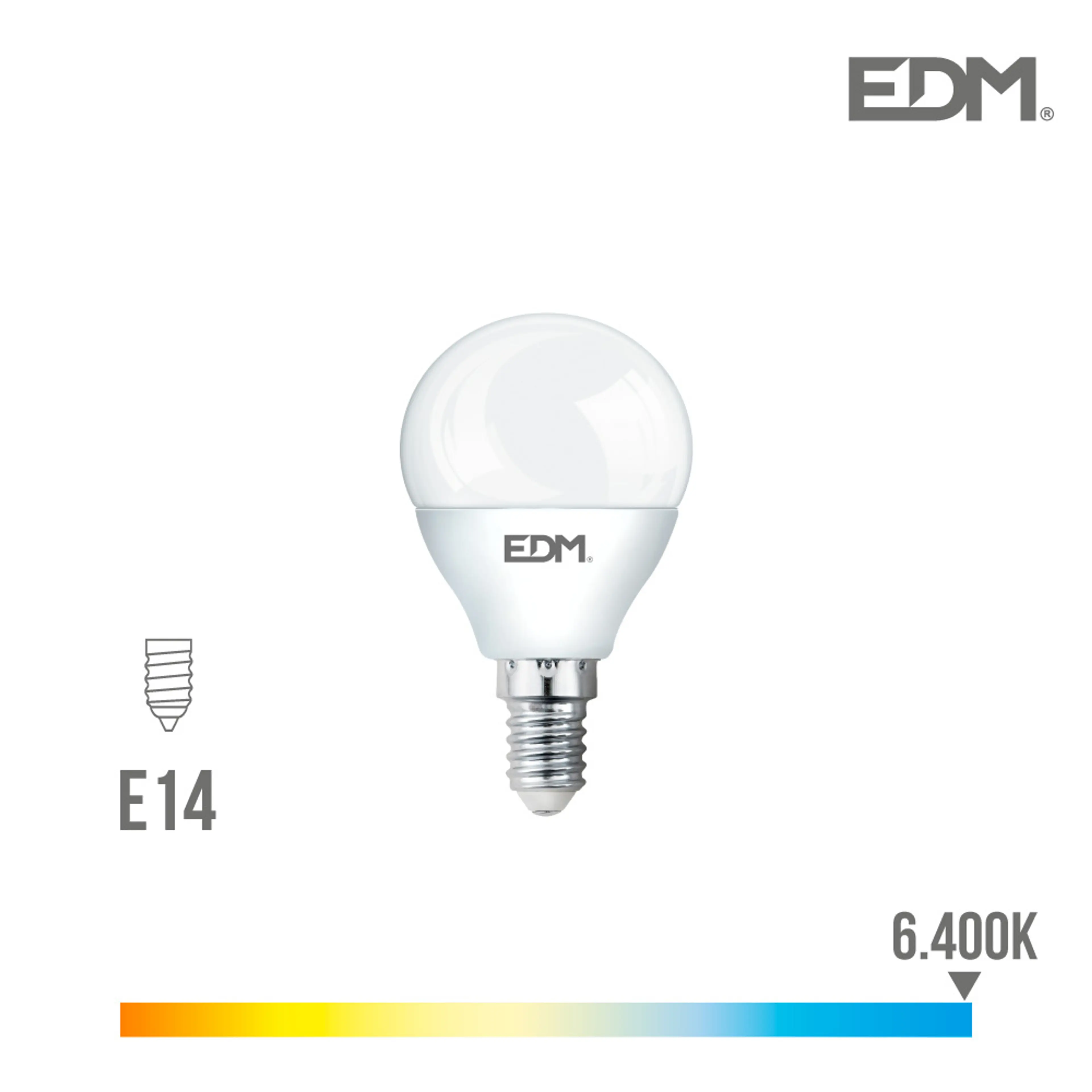 BOMBILLA LED ESFERICA E14 7W FRIA