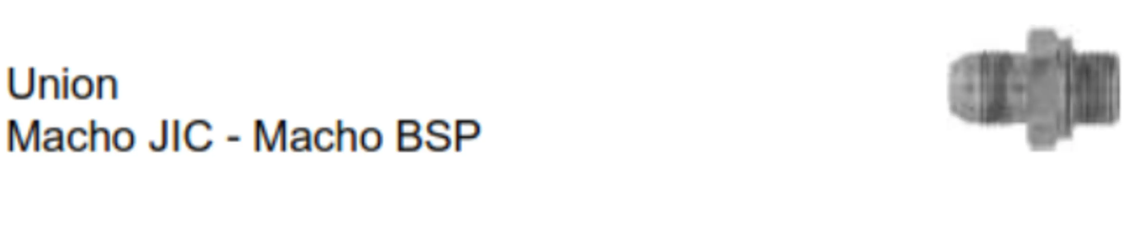 UNION MACHO 1/2 JIC MACHO A.PLANO 1