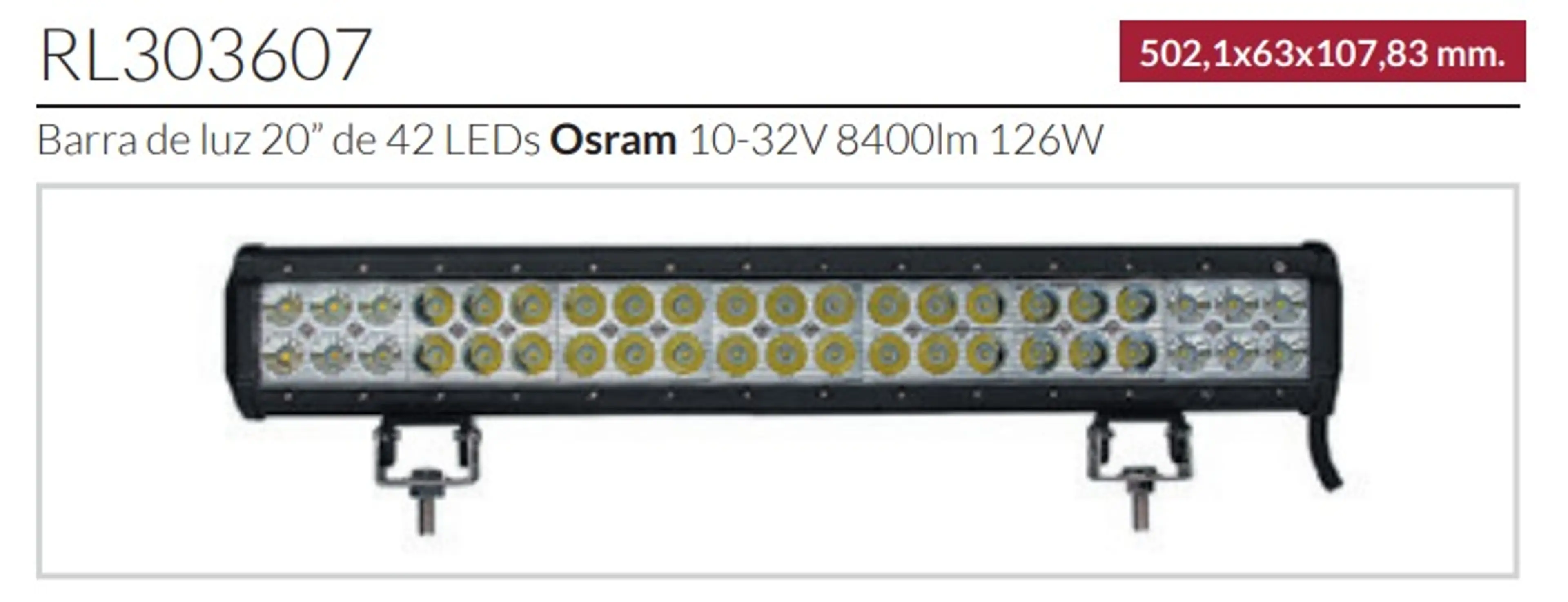 BARRA LUZ 42 LEDS 502,1MM 8400LM