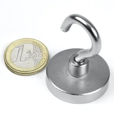 IMAN RECIPIENTE+GANCHO Ø32MM 30KG