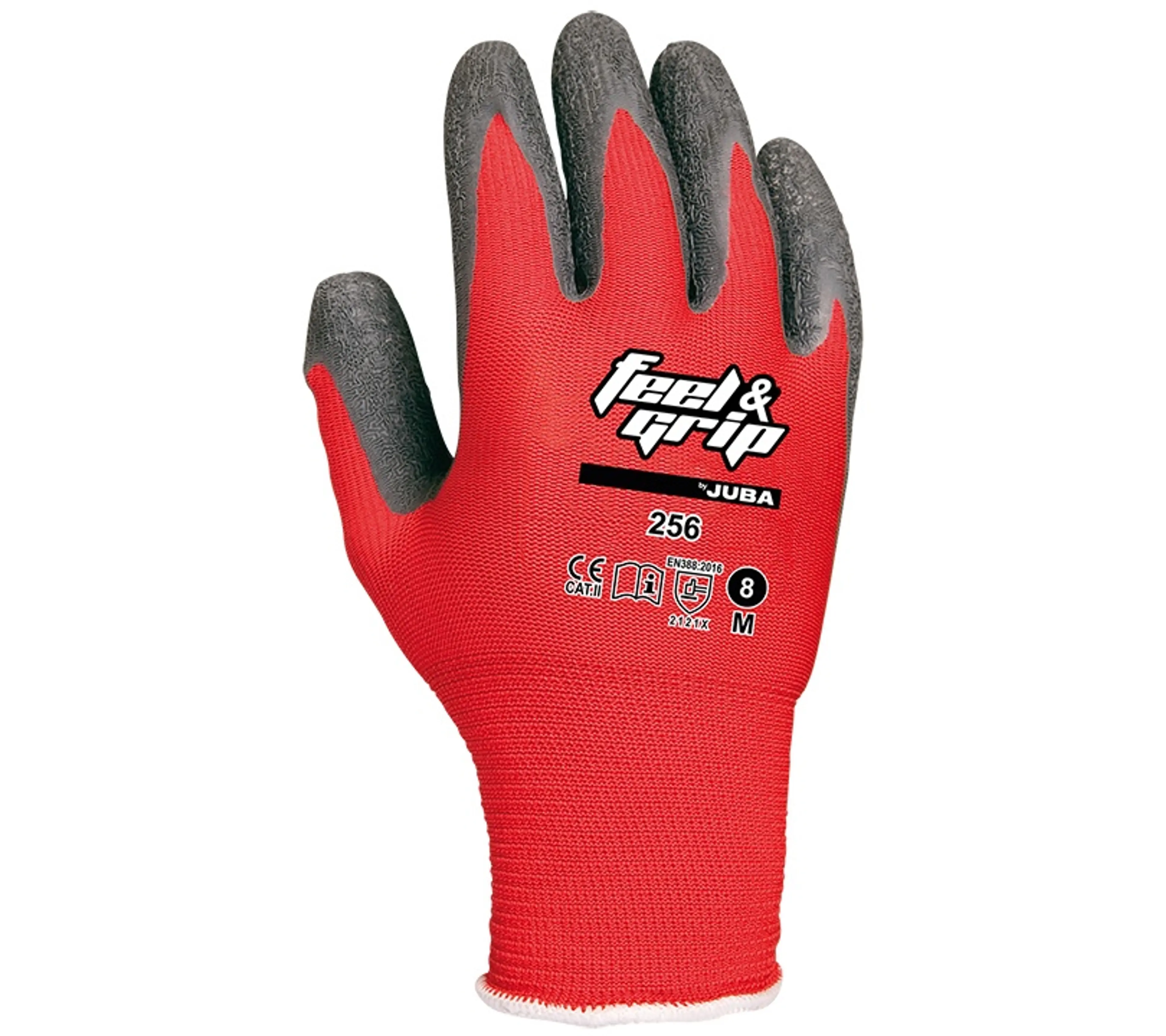 GUANTE FEEL&GRIP NYLON ROJO TALLA 8