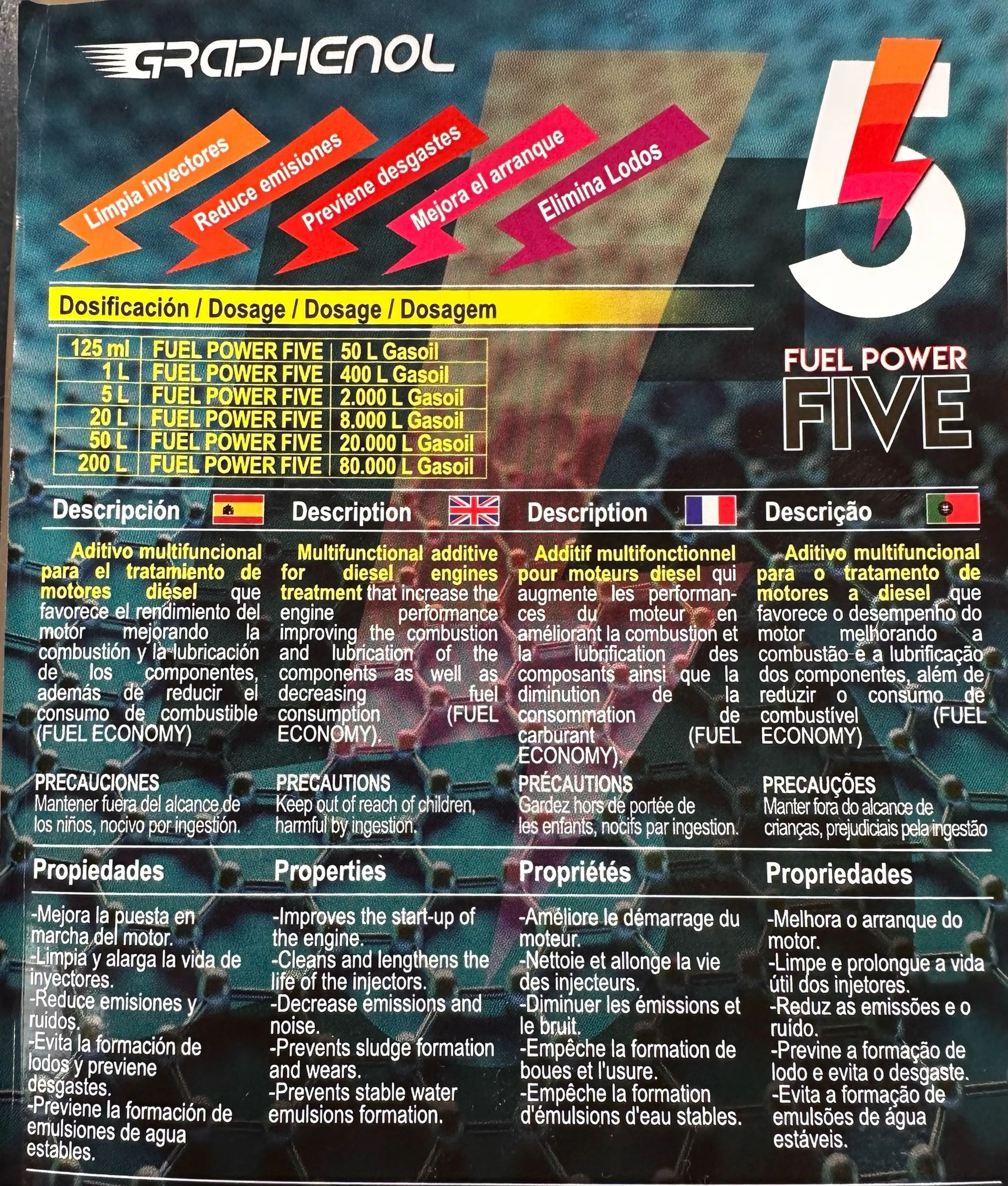 GRAPHENOL FUEL POWER FIVE DIESEL 1L