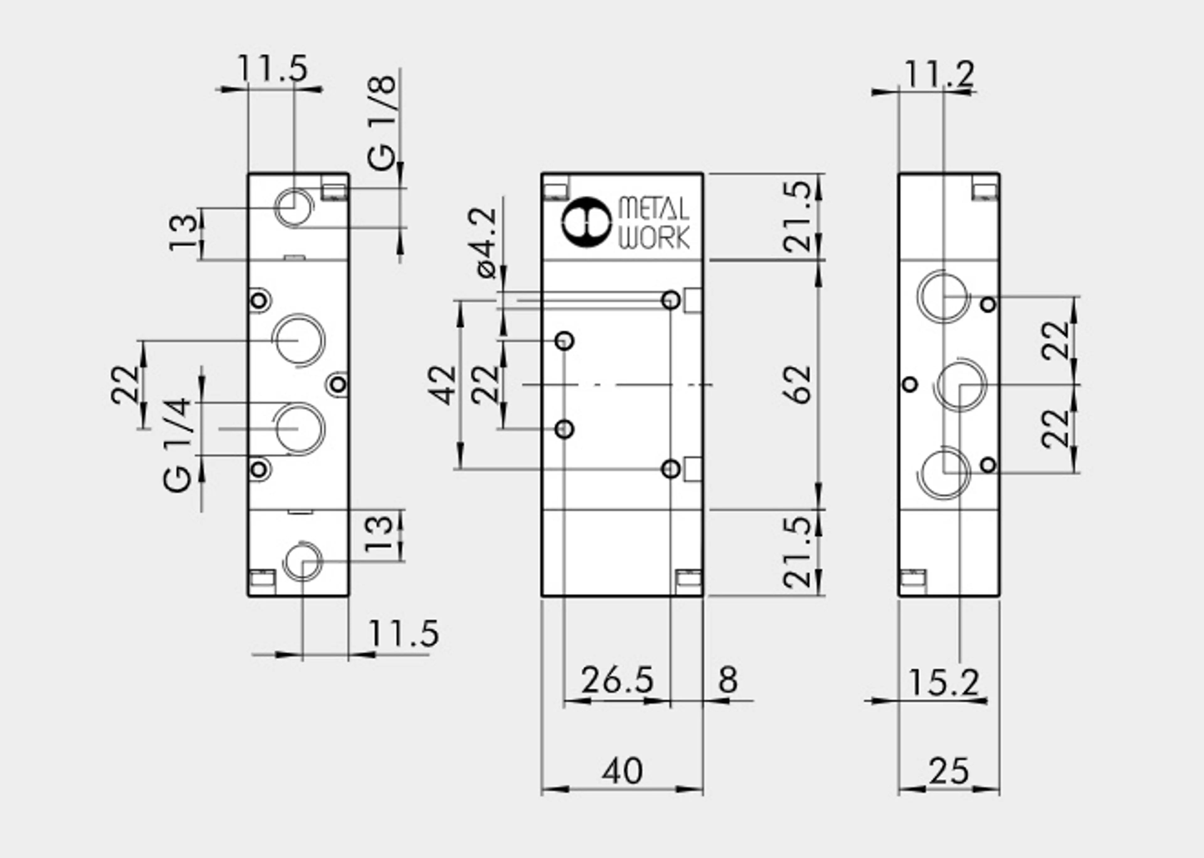 VALVULA 5/2V 1/4" PIL. NEUMA. BIEST