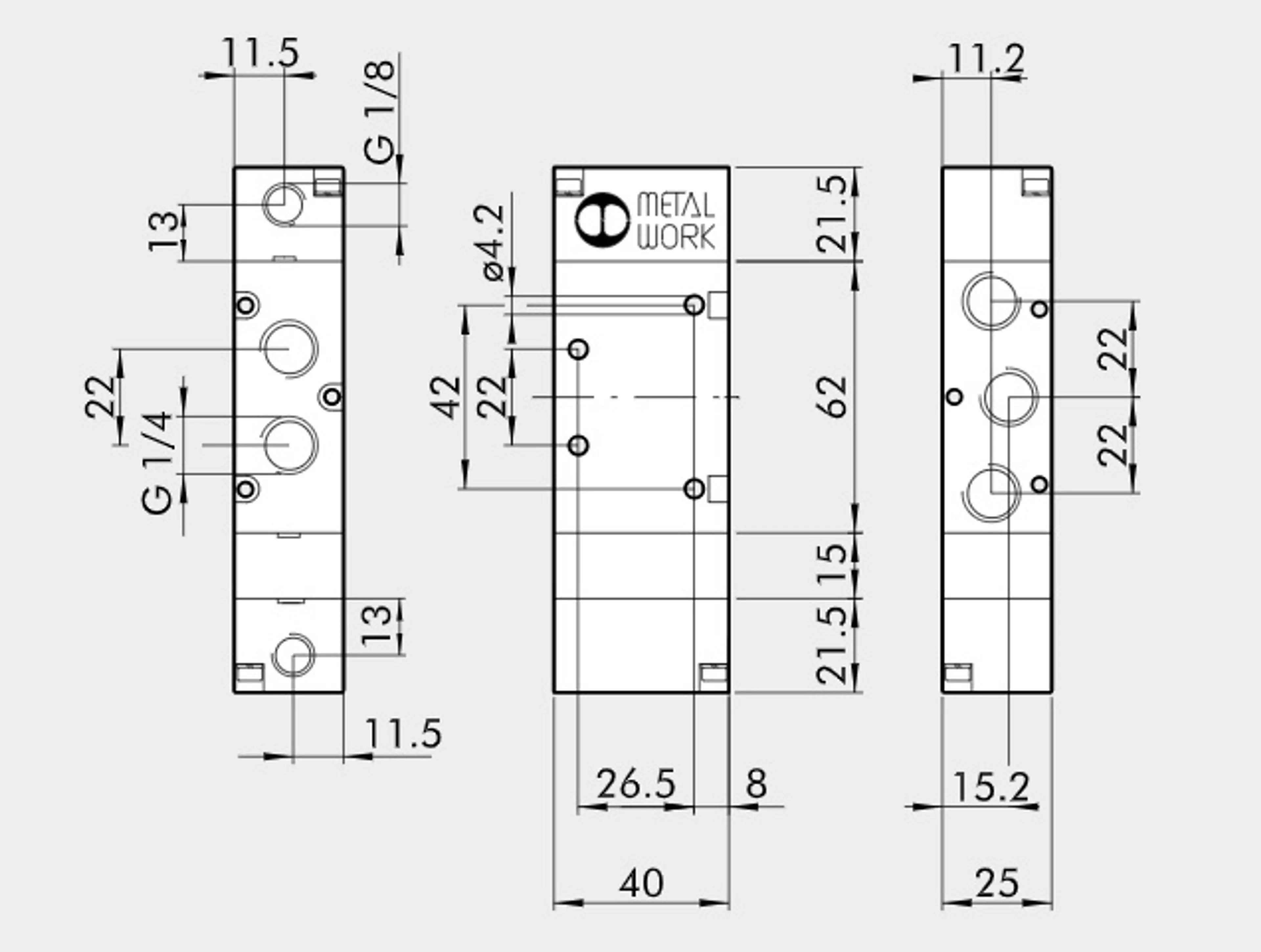VALVULA 5/3V 1/4" PIL. NEU. BIE. CC