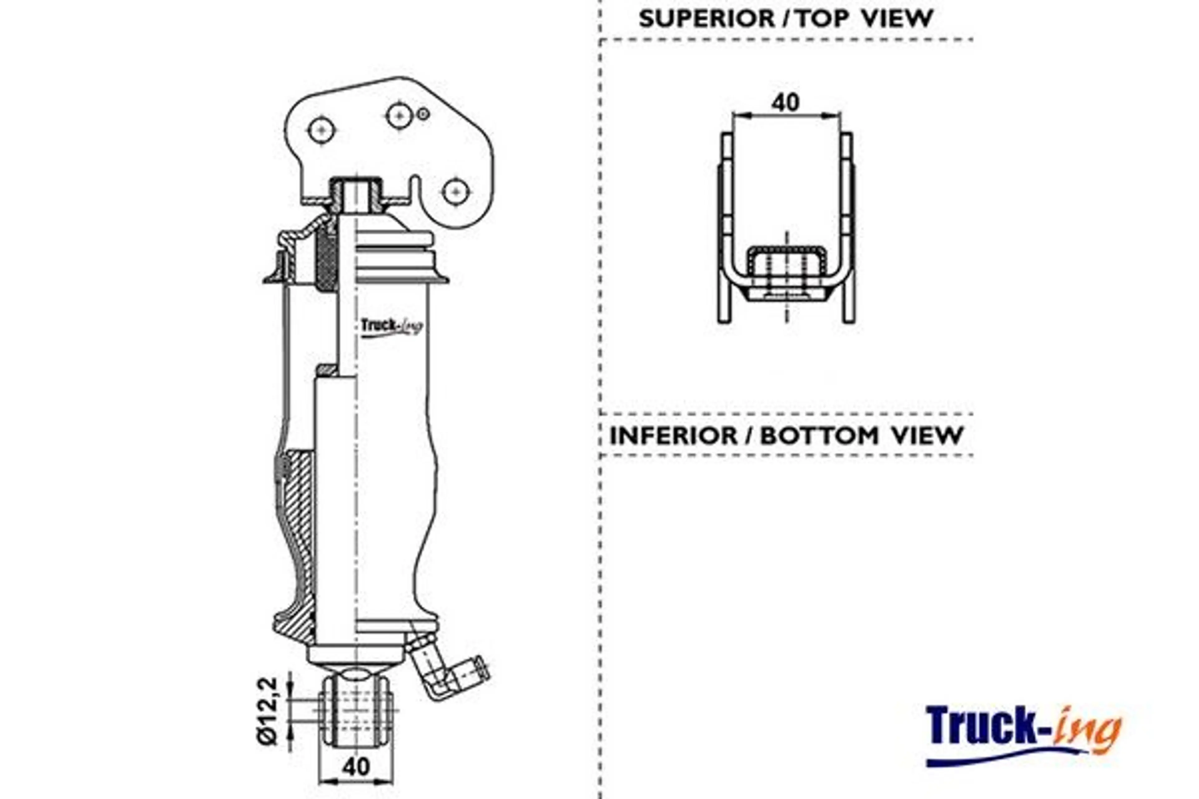 AMORTIGUADOR SUSPENSION DE CABINA