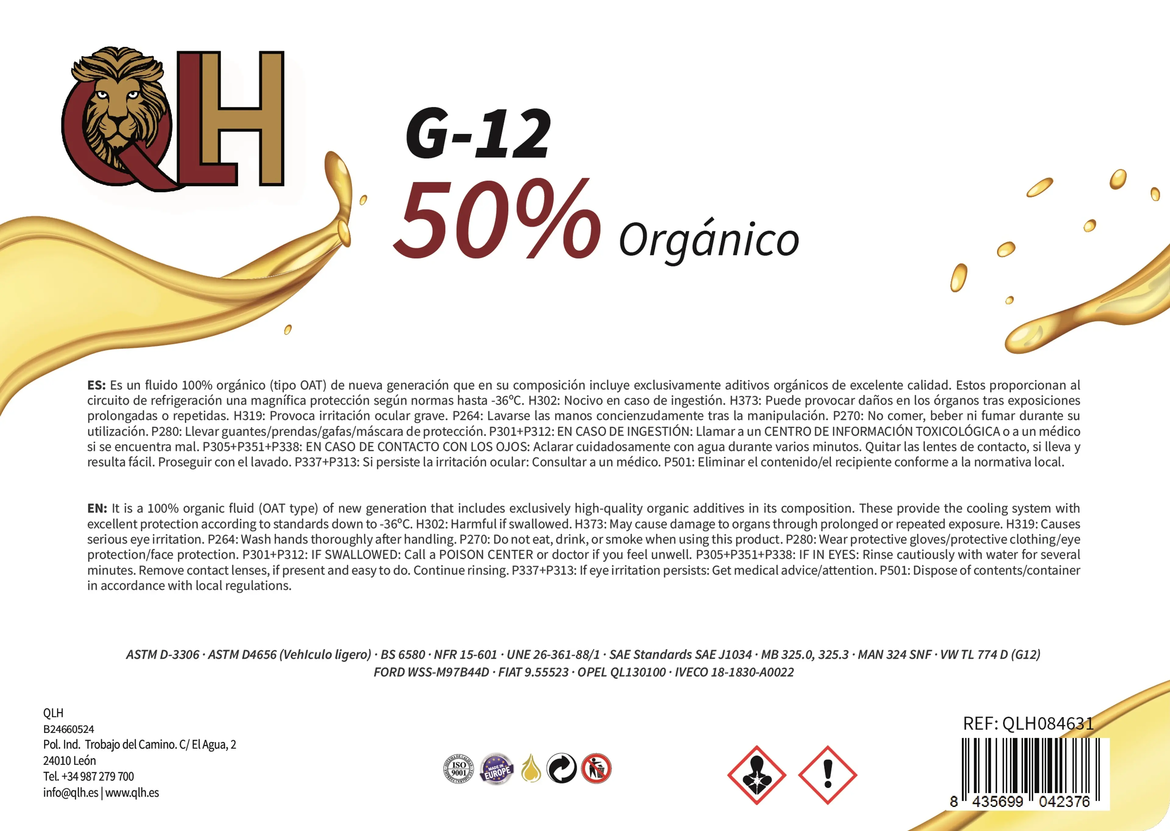 QLH ANTICONGELANTE G-12 50% 5L