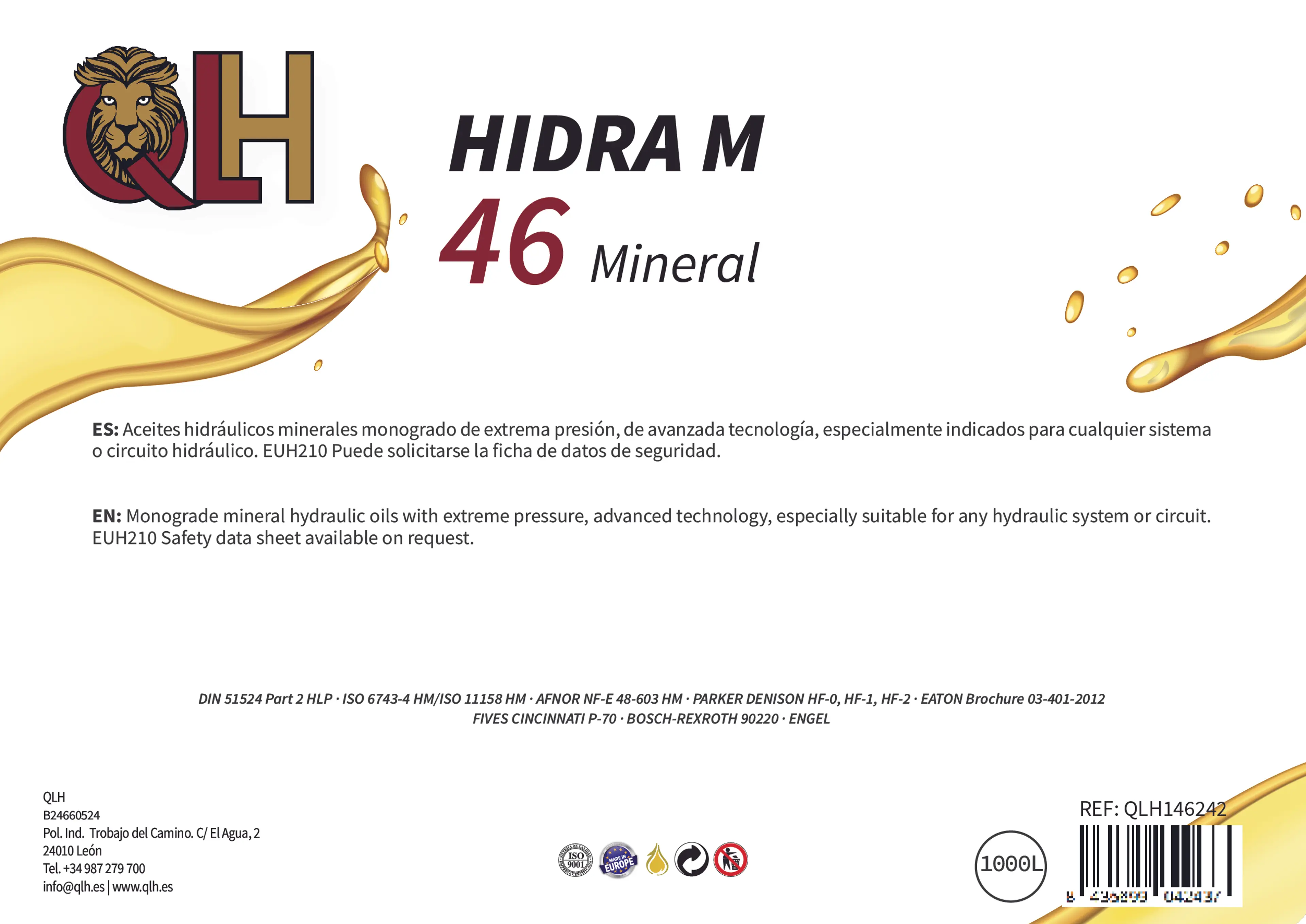 QLH HIDRA M 46 - 20 LITROS