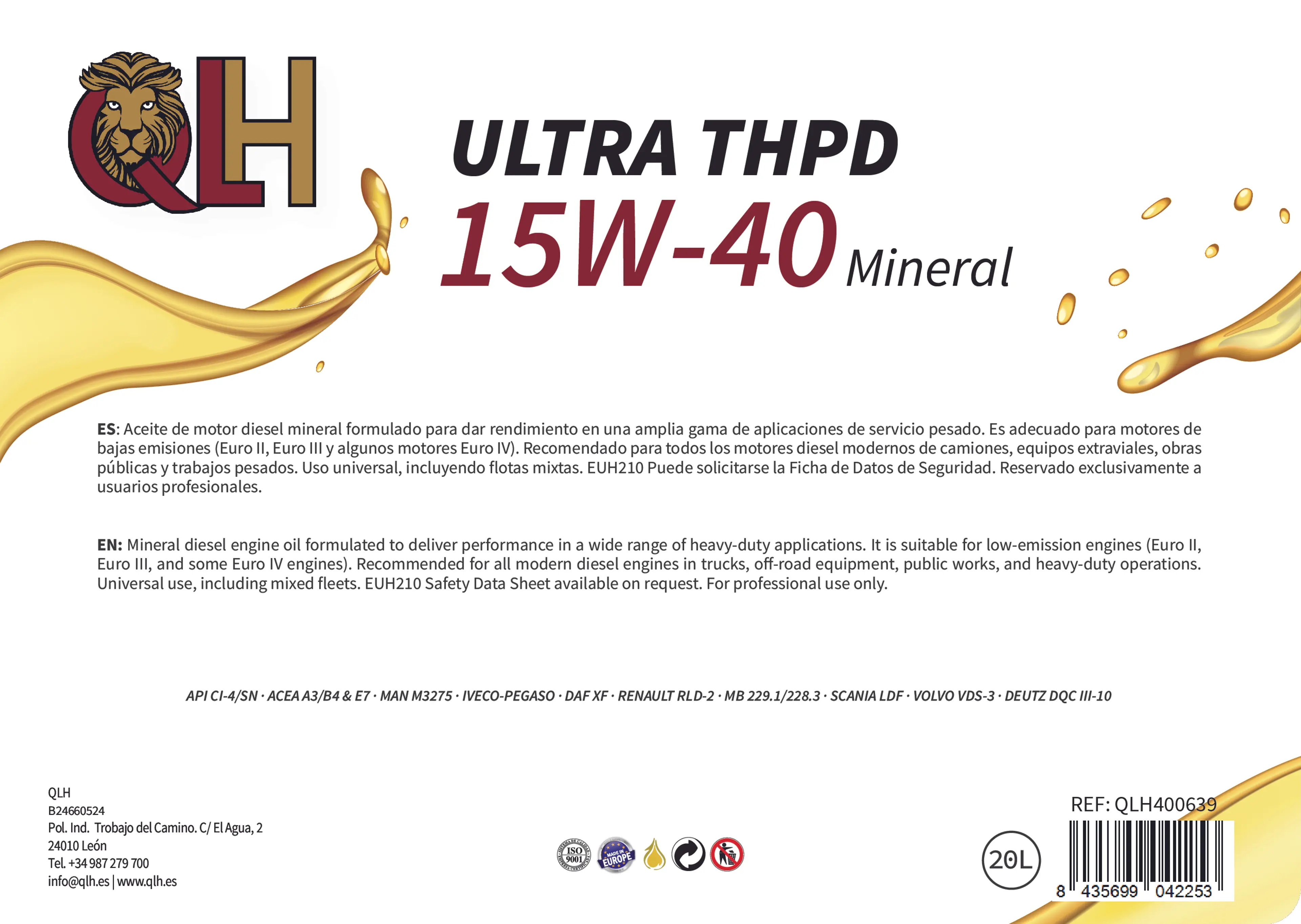 QLH ULTRA 15W40 THPD