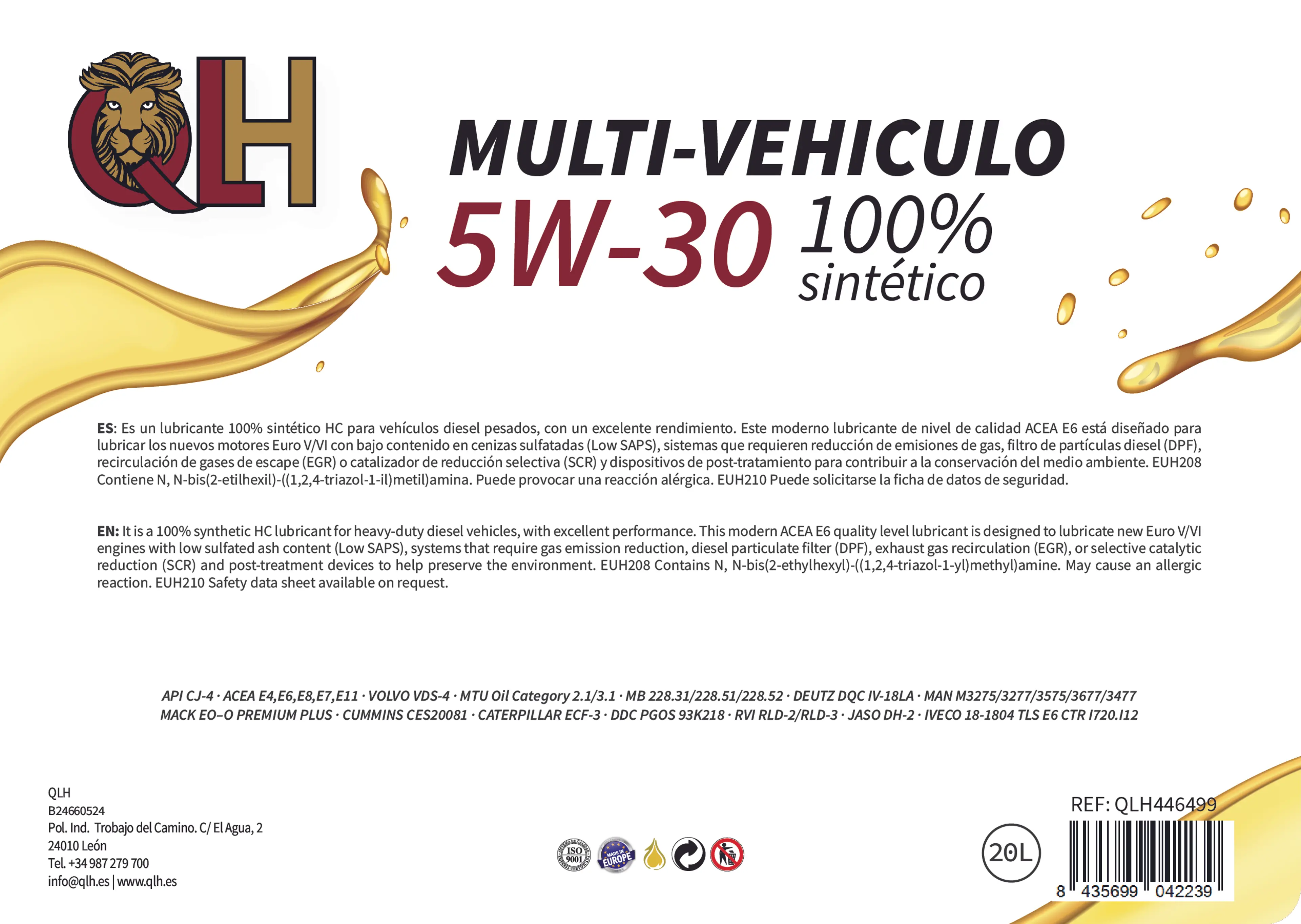 QLH 5W30 MULTI VEHICULO 20 LITROS