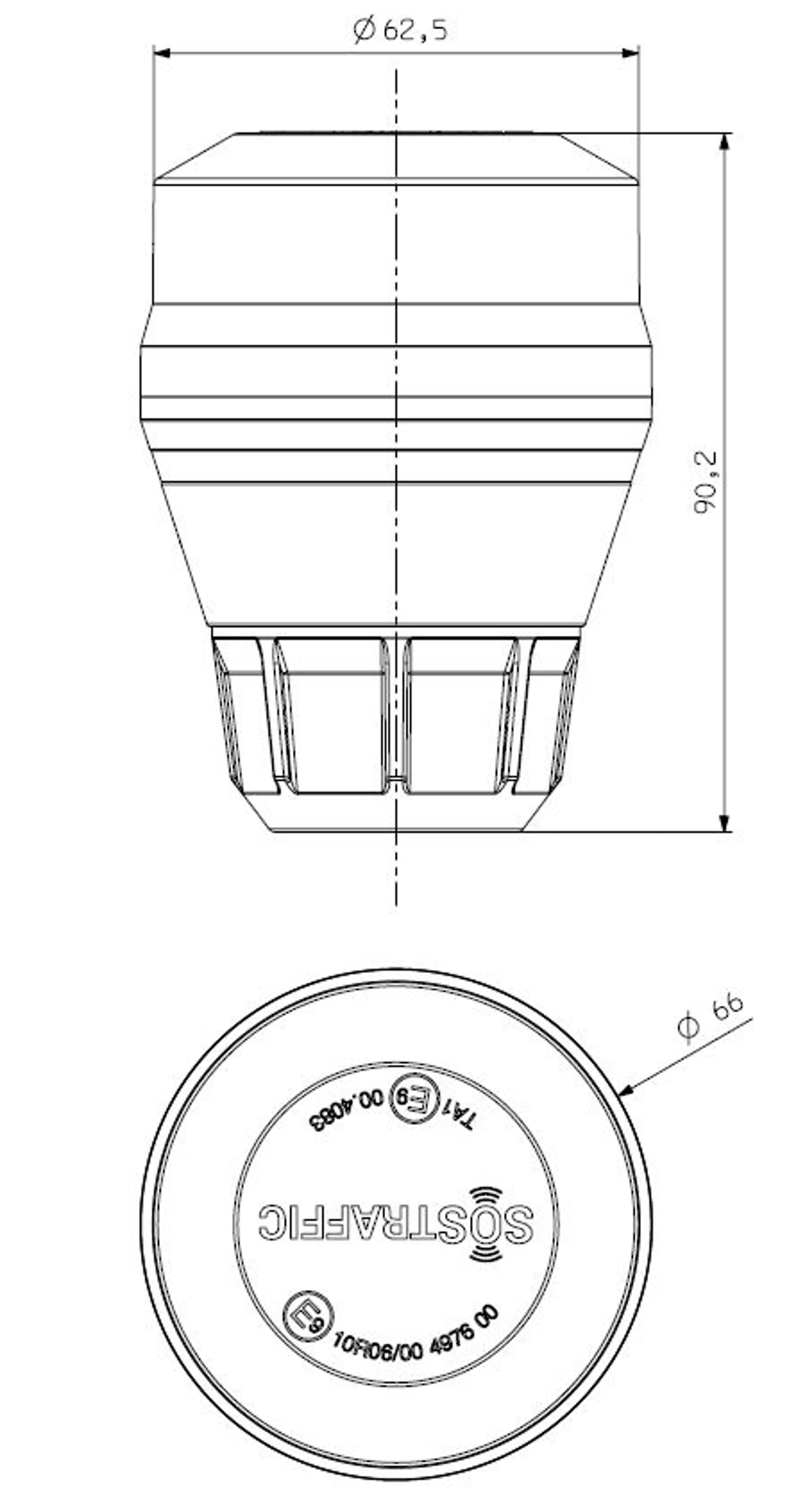 ROTATIVO LED BASE TUBO R65 12-24V
