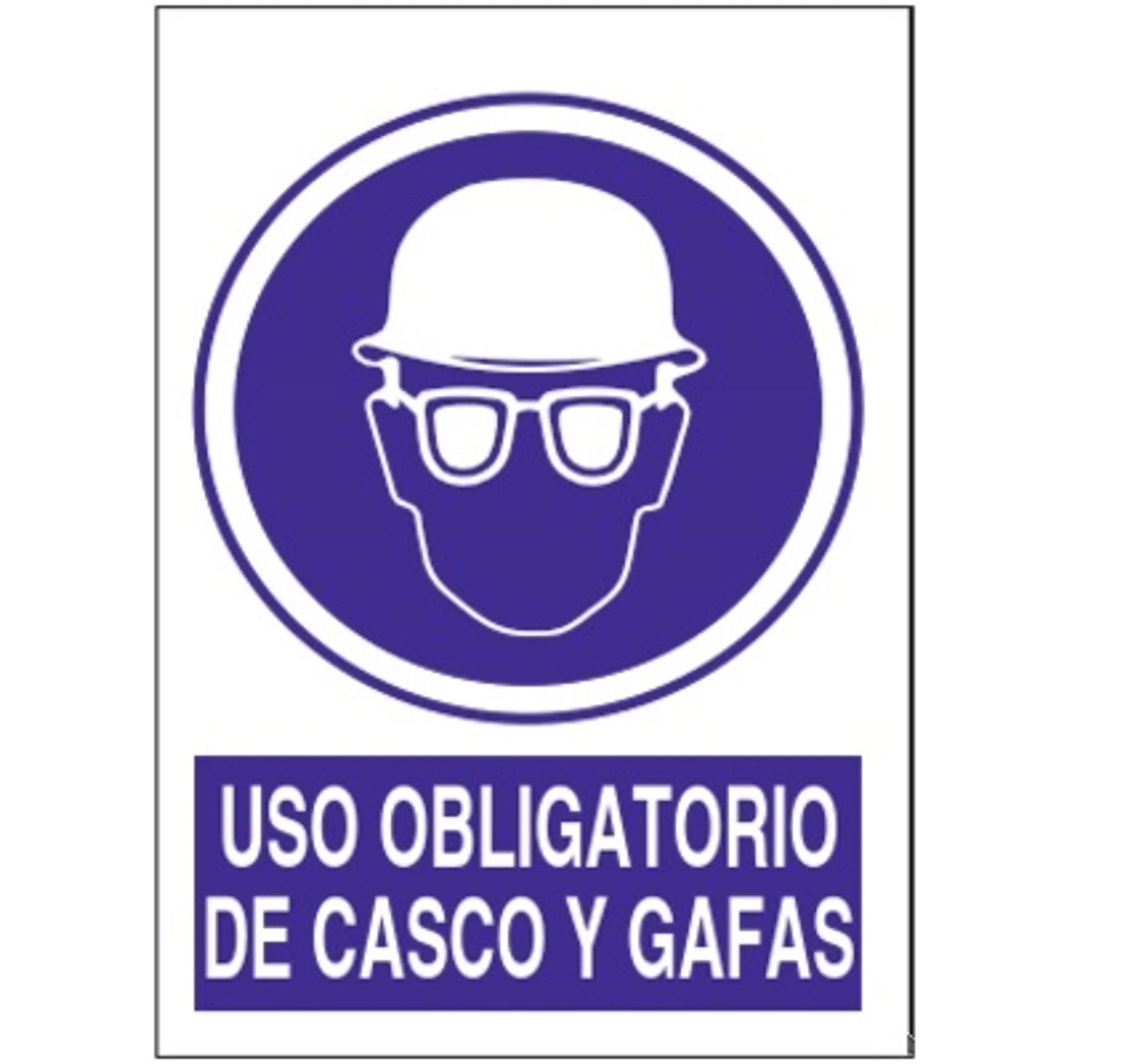 SEÑAL OBLIGATORIO USO CASCO Y GAFAS