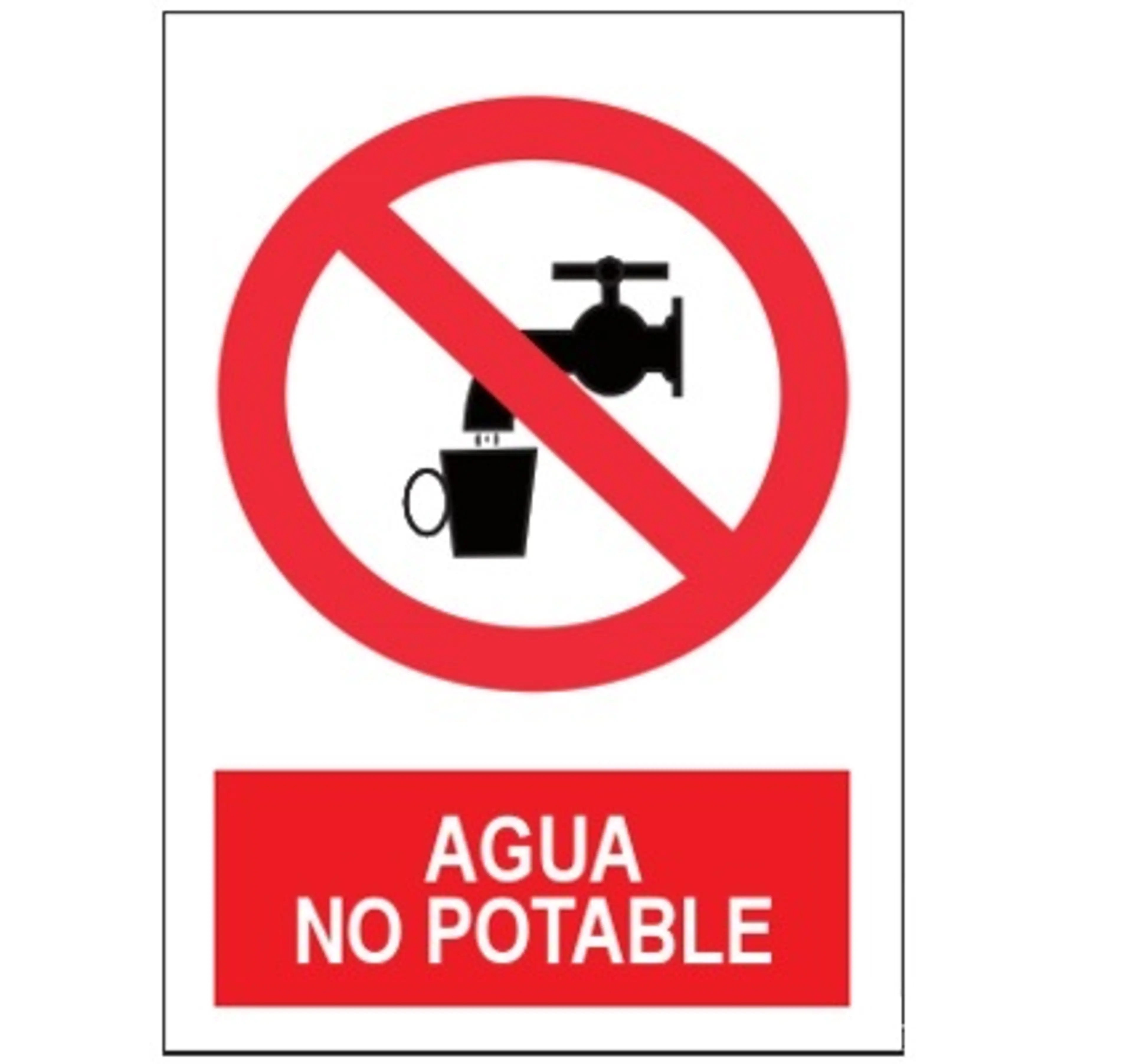 SEÑAL PVC AGUA NO POTABLE 21X29CM