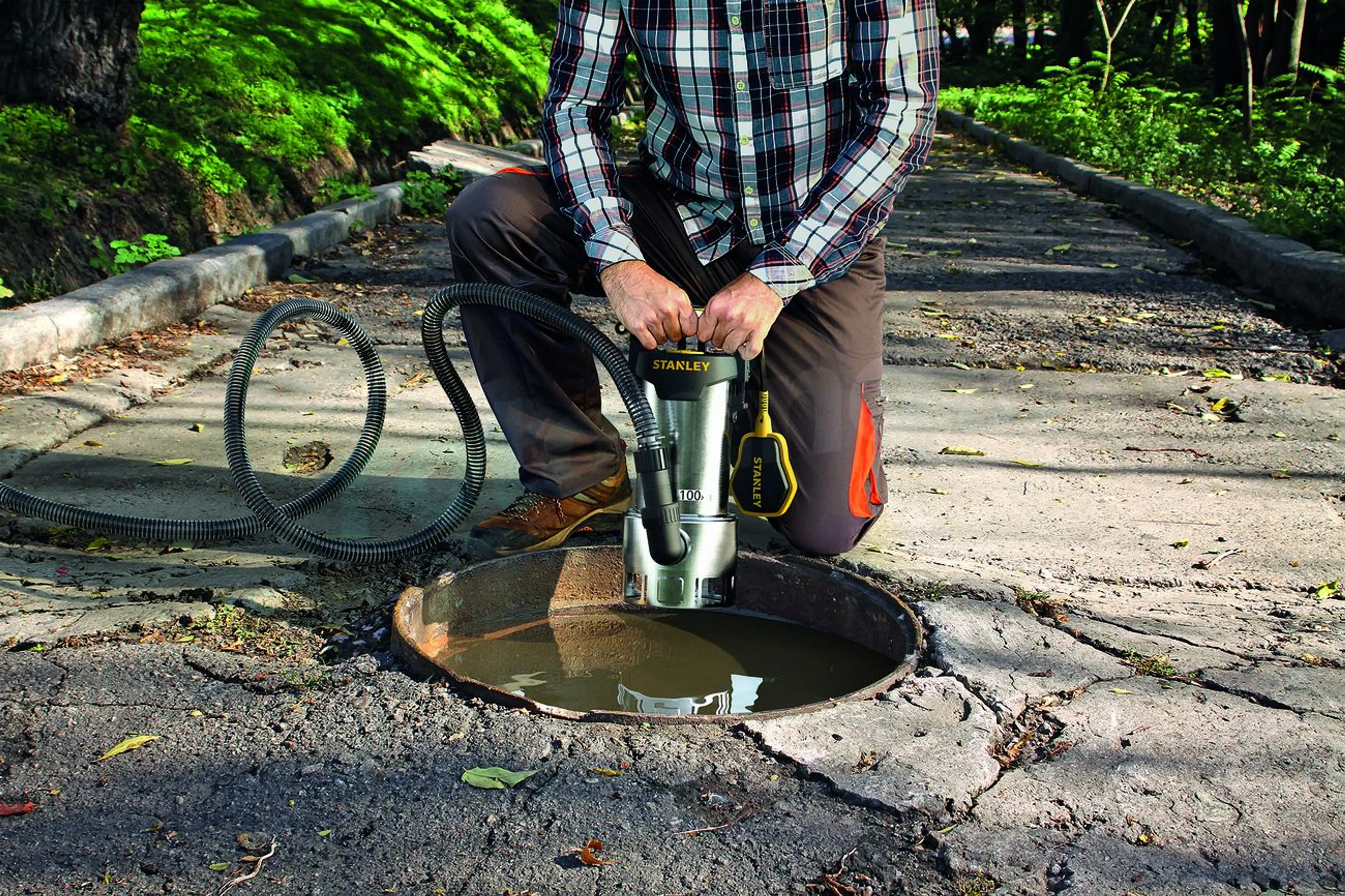 BOMBA ACERO 1100W AGUAS SUCIAS