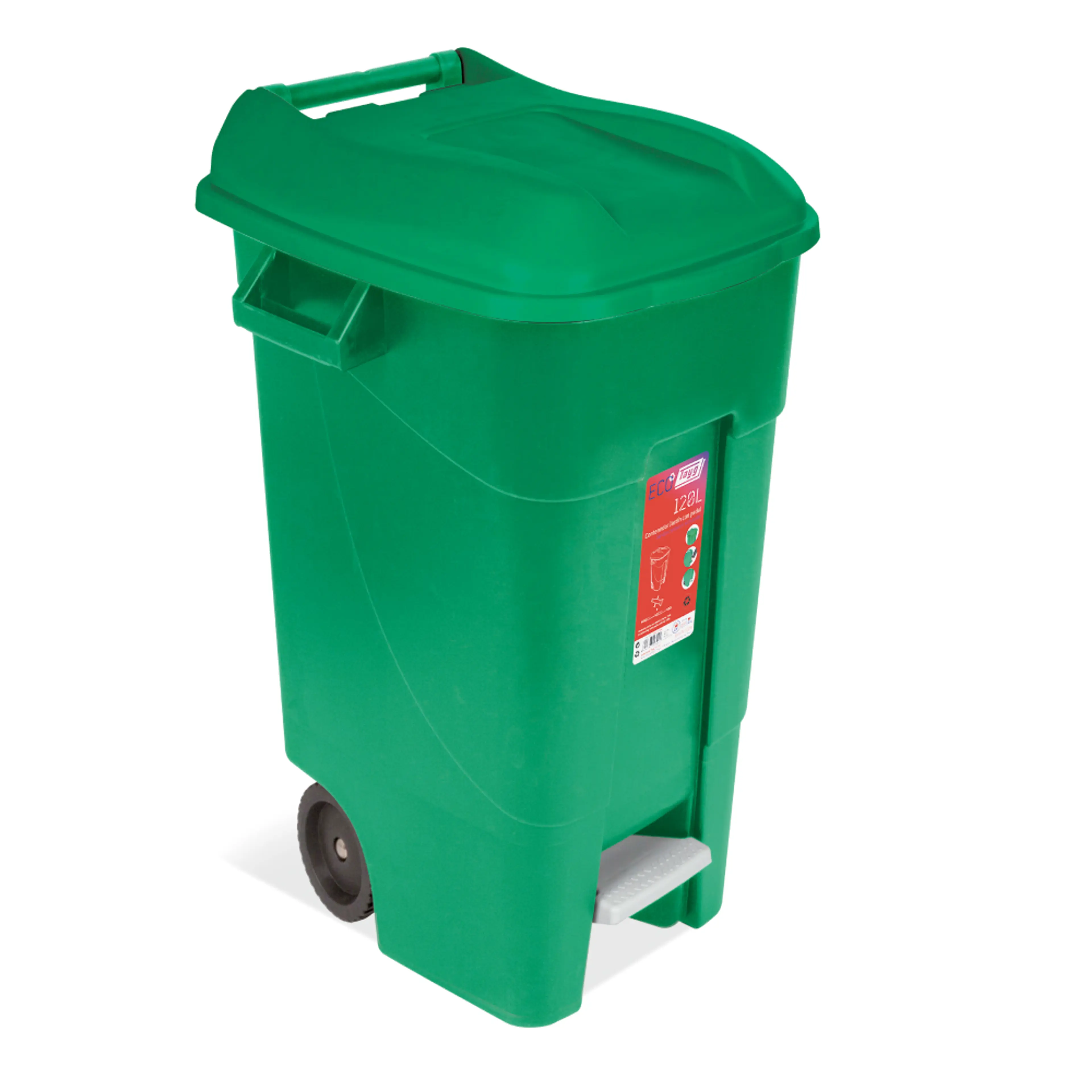 CUBO JARDIN ECO CON PEDAL 120L VERD